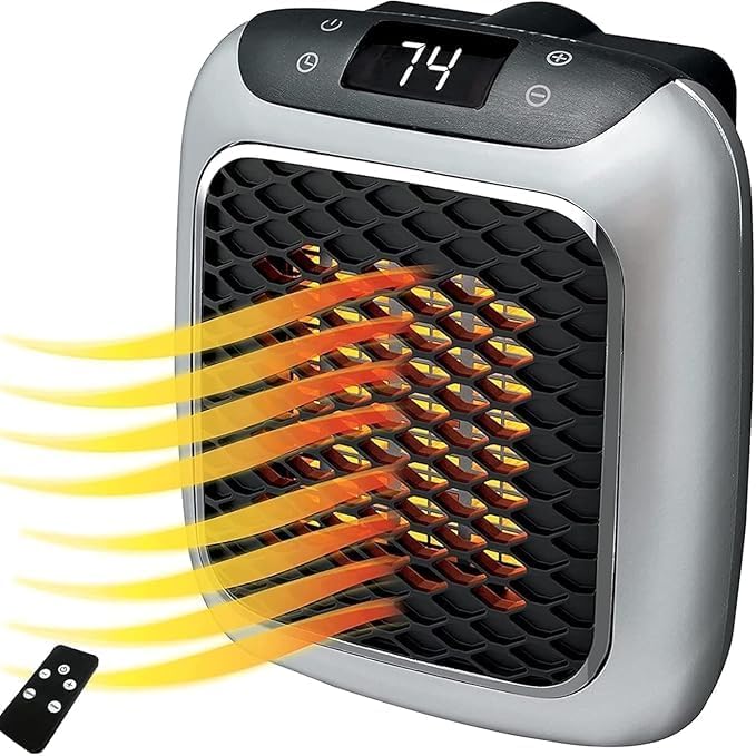800W Portable Plug-In Heater with LED Display & Remote Control