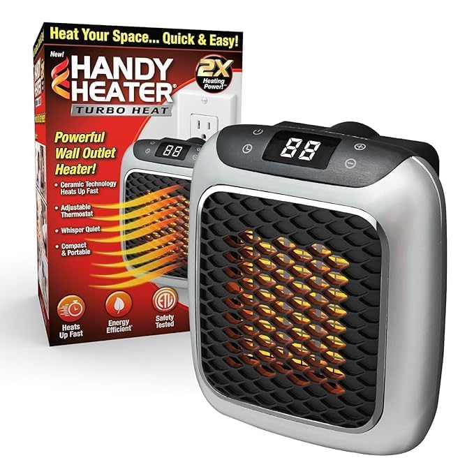 800W Portable Plug-In Heater with LED Display & Remote Control