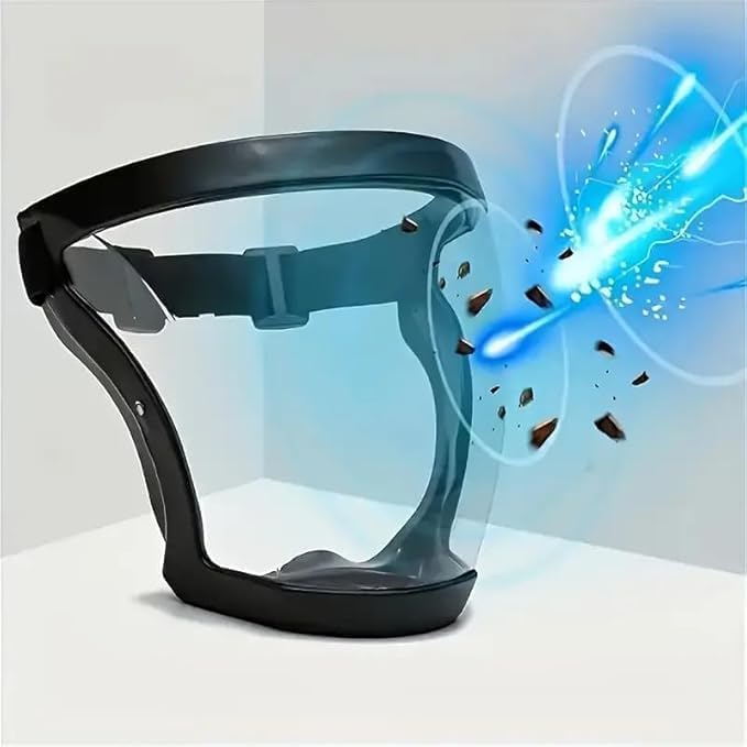 Anti-Fog Full Face Shield Mask – Impact Resistant & Adjustable Fit
