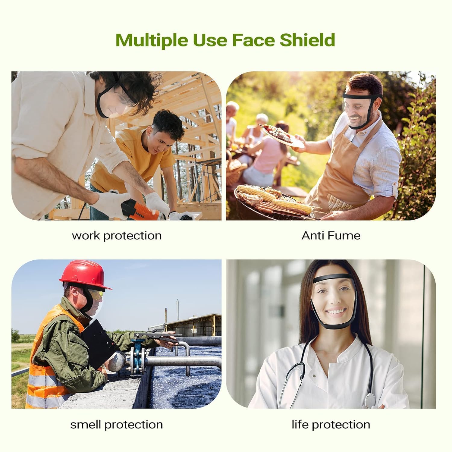 Anti-Fog Full Face Shield Mask – Impact Resistant & Adjustable Fit