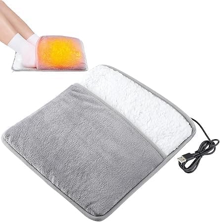 Electric Heated Foot Warmer – USB Heating Pad & Feet Massager | Pain Relief Heat Therapy for Men & Women, Ideal for Bed, Office & Under Desk