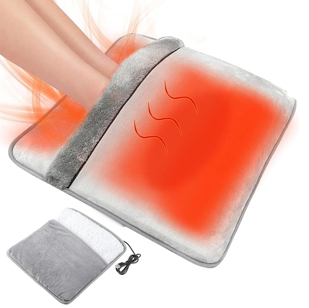 Electric Heated Foot Warmer – USB Heating Pad & Feet Massager | Pain Relief Heat Therapy for Men & Women, Ideal for Bed, Office & Under Desk