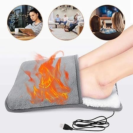 Electric Heated Foot Warmer – USB Heating Pad & Feet Massager | Pain Relief Heat Therapy for Men & Women, Ideal for Bed, Office & Under Desk