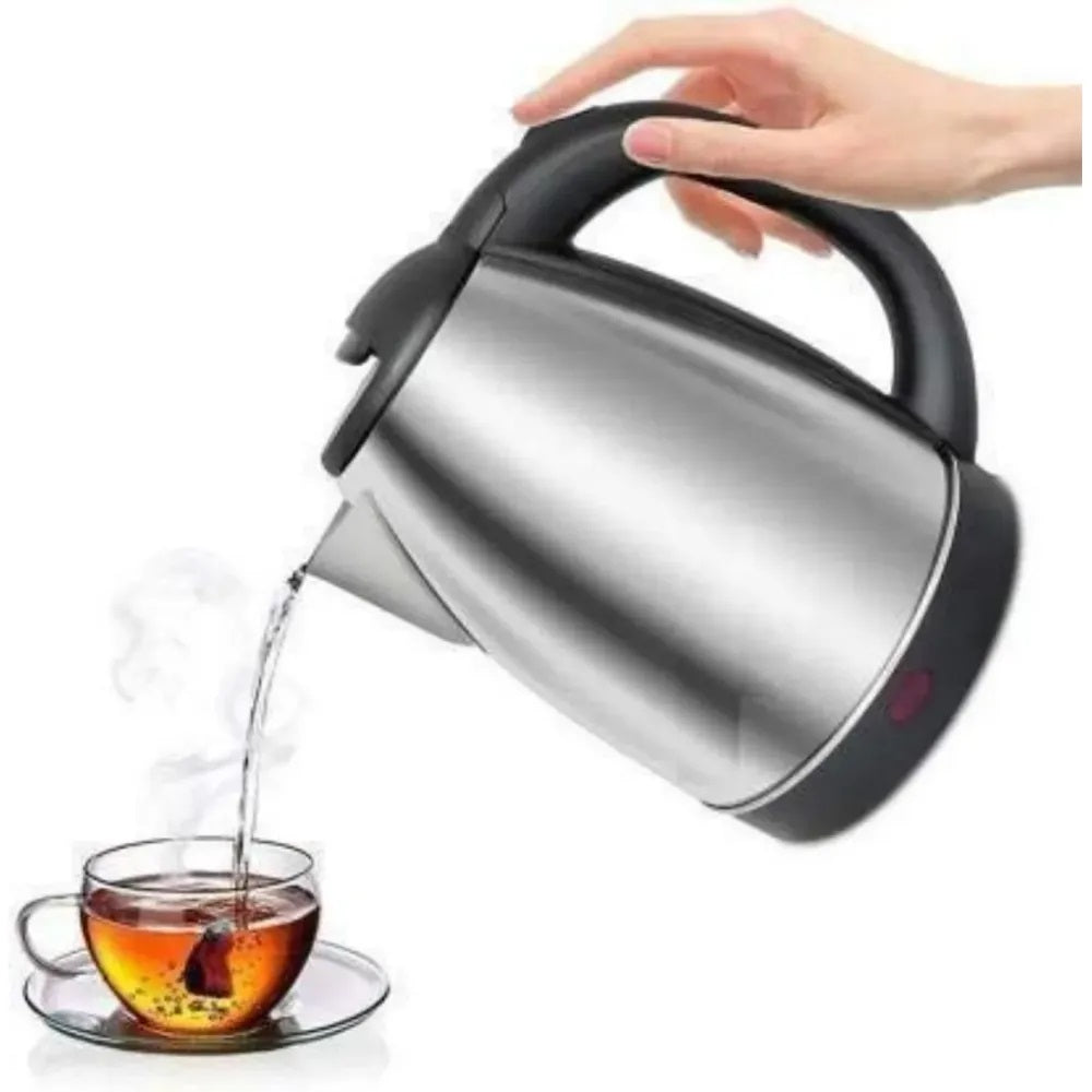 Stainless Steel Electric Kettle 2L – Fast Boil 1500W Hot Water, Tea & Coffee Maker with 360° Cordless Base, Auto Cut-Off & LED Indicator