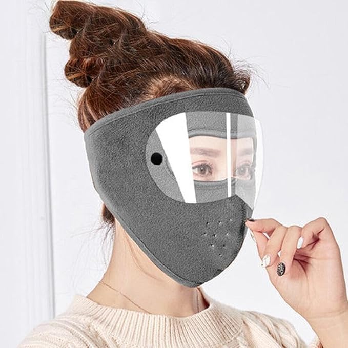 Unisex Winter Face Mask with Goggles – Windproof Warm Bike Protection