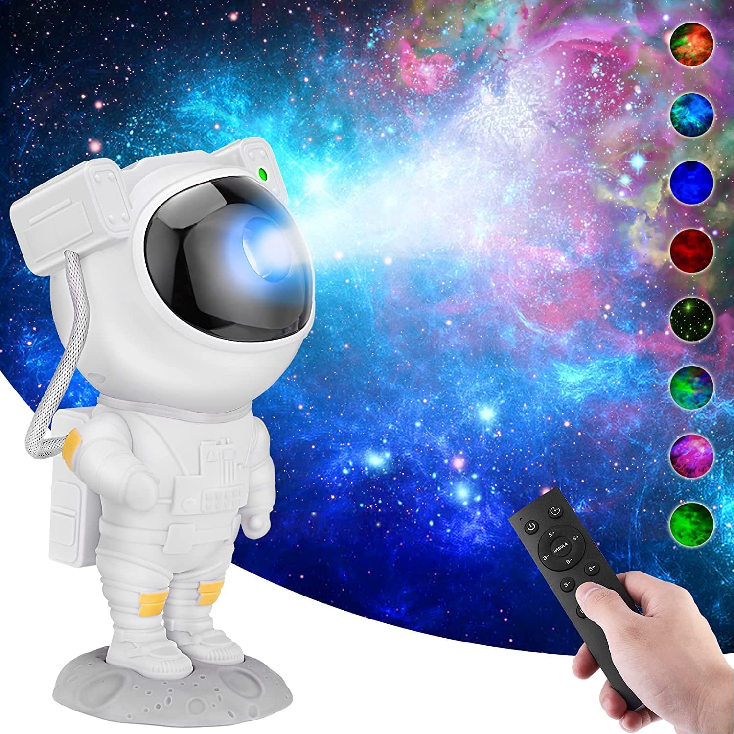 Astronaut Galaxy Projector – LED Star Night Light with Remote