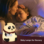 Panda Night Light for Kids – Soft Silicone 7-Color Nursery Lamp